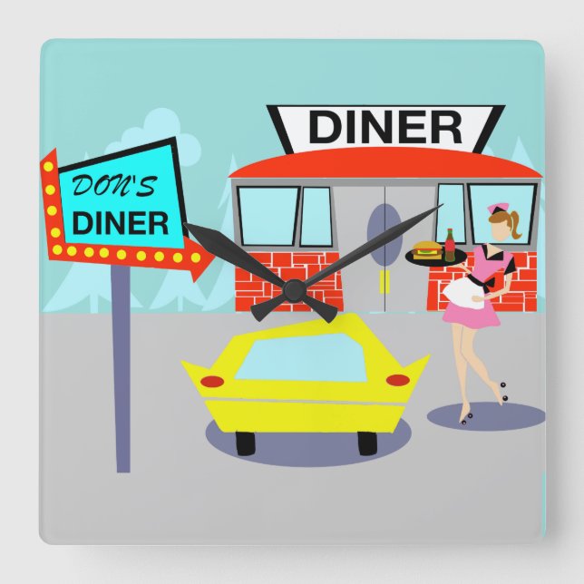 Relógio de Parede Diner de 1950 (Frente)