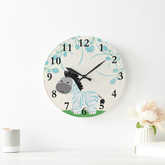 Relógio de Parede do Bebê Zebra Safari Selgle (Lar)