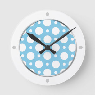 Relógio de Parede do Cafe Blue Assorted Bolinhas