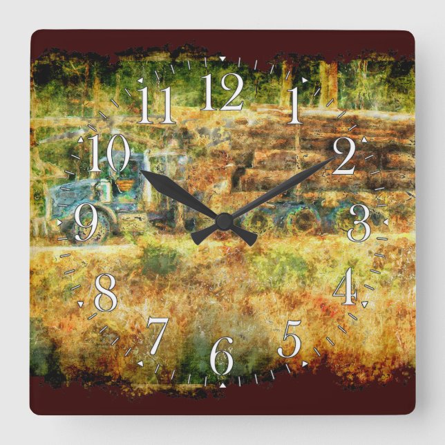 Relógio de Parede do Caminhão de Login no Tempo (Frente)