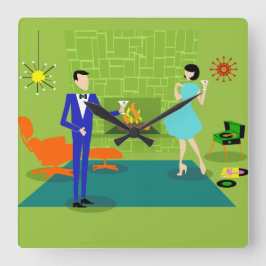 Relógio de Parede do Casal Moderno do meio século