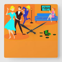 Relógio de Parede do Cocktail Retro