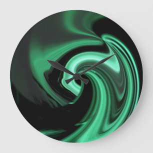 Relógio de Parede do Coração Verde Abstrato
