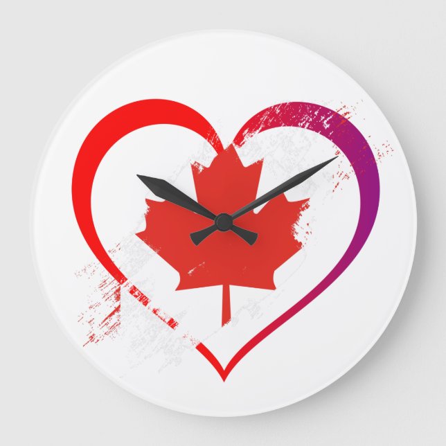 Relógio de Parede do Dia do Canadá (Frente)