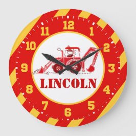 Relógio de parede do escavador vermelho para crian