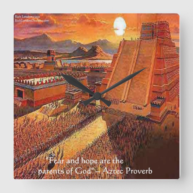 Relógio de Parede do Império Asteca e Provérbio Fa (Frente)