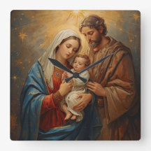 Relógio de Parede do Natal da Sagrada Família para