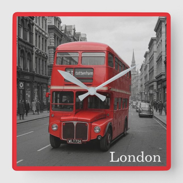 Relógio de Parede do Ônibus de Londres (Frente)