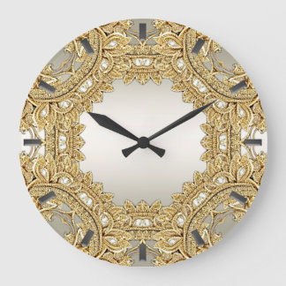 Relógio de Parede do Ornamentado Dourado