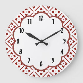 Relógio de Parede do Padrão Floral Floral Branco M