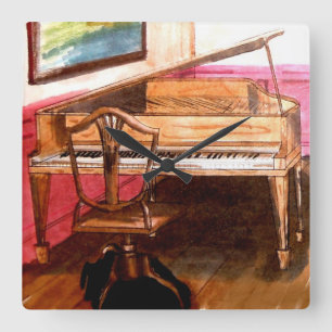 Relógio de Parede do Piano Quadrado do Estilo Fede