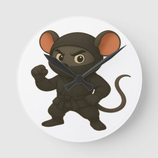 Relógio de Parede do Rato Ninja | Engraçado Cartoo
