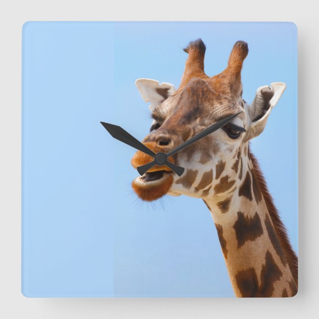 Relógio de parede do retrato Giraffe (Frente)