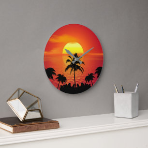 RELÓGIO DE PAREDE DO SOL TROPICAL