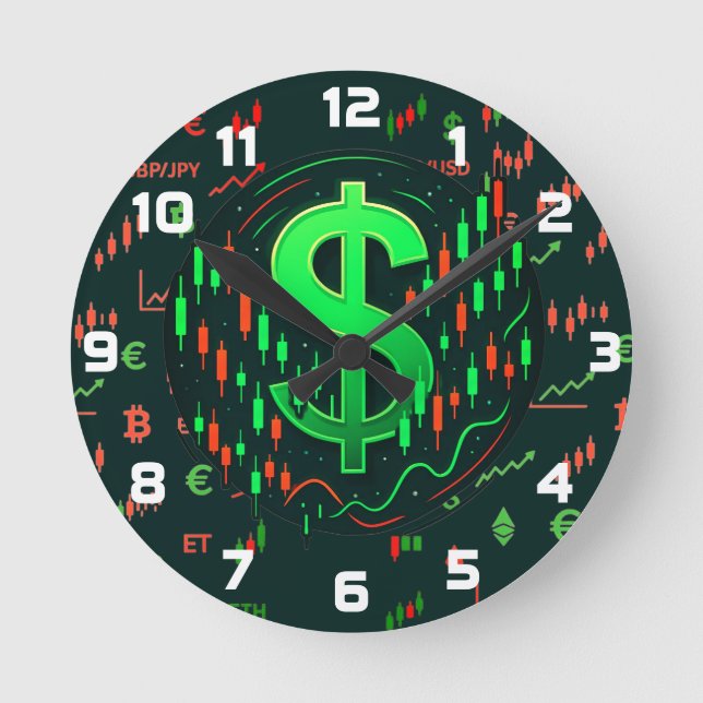 Relógio de Parede do Trader Incansável (Frente)