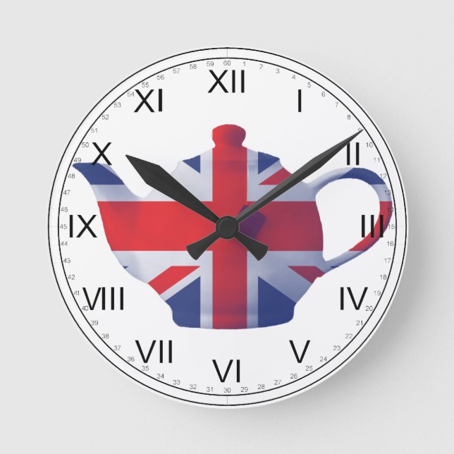 Relógio de Parede do Union Jack Teapot (Frente)