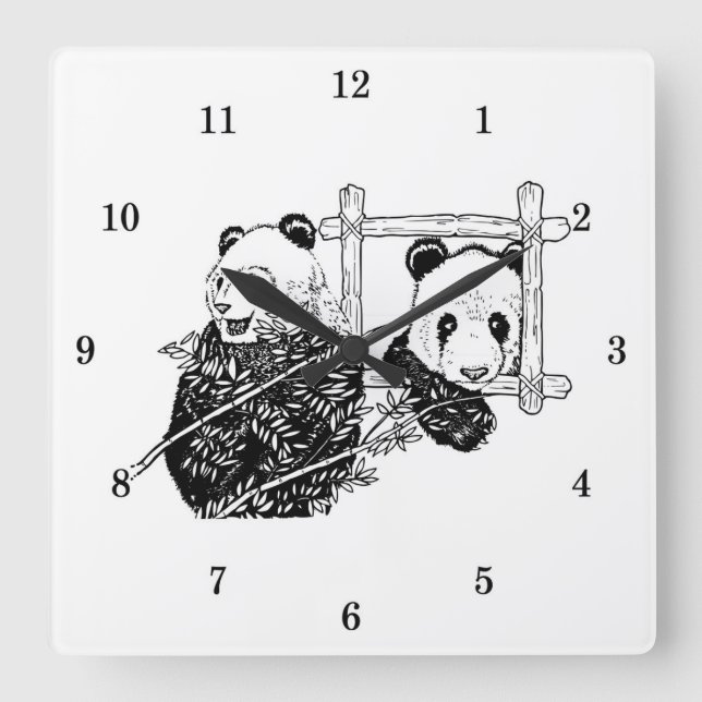 Relógio de Parede do Urso Panda Muito Legal (Frente)