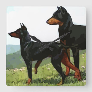 Relógio de Parede Doberman Pintado pela Vintage