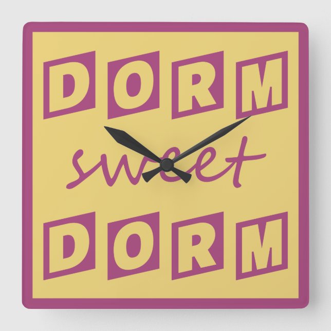 Relógio de parede "Dorm Sweet Dorm" (Frente)