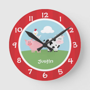 Relógio de Parede dos Animais do Barnyard