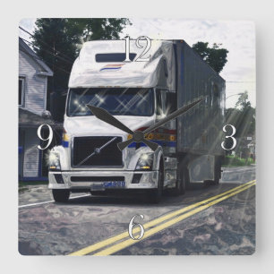 Relógio de Parede dos Motoristas de Caminhão Branc