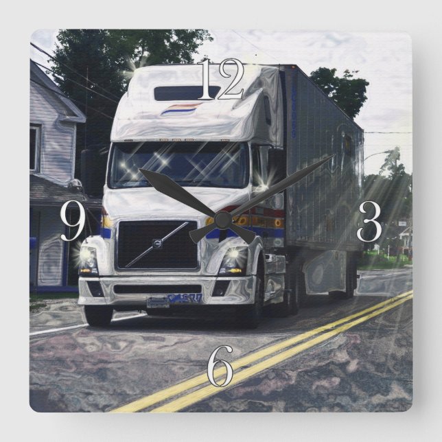 Relógio de Parede dos Motoristas de Caminhão Branc (Frente)