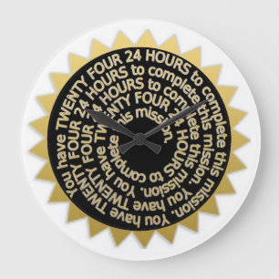 Relógio de Parede Dourado 24 Horas