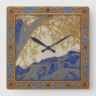 Relógio de Parede Dourado Prata Lapis Alpes France