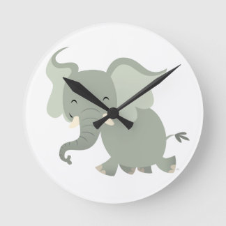 Relógio de Parede Elefante de Cartoon de Feliz Bon