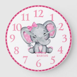 Relógio de Parede Elefante Rosa Personalizado para