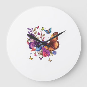 Relógio de Parede Elegante Borboleta