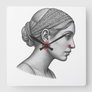 Relógio de parede Elegante Mulher Retrato com Acen