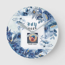 RELÓGIO DE PAREDE EM AZUL E BRANCO