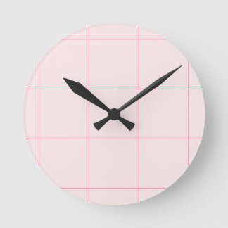 Relógio de Parede em Grid Minimalista Rosa Claro