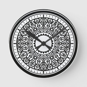 Relógio de parede Emblema Geométrico Industrial