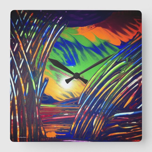 Relógio de Parede "Erva Azul" (Frente)