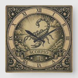 Relógio de Parede Escorpião Zodíaco Vintage
