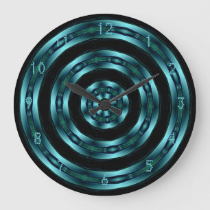 Relógio de Parede Espiral Chrome Teal
