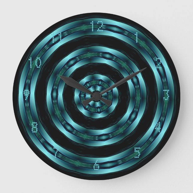 Relógio de Parede Espiral Chrome Teal (Frente)