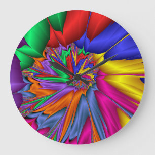 Relógio de Parede Espiral Fractal Bright One
