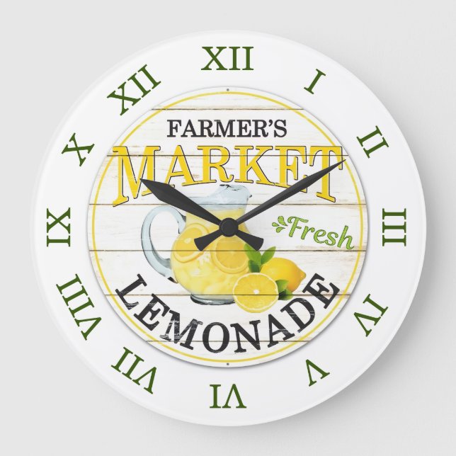 Relógio de parede Farmers Market Fresh Lemonade (Frente)
