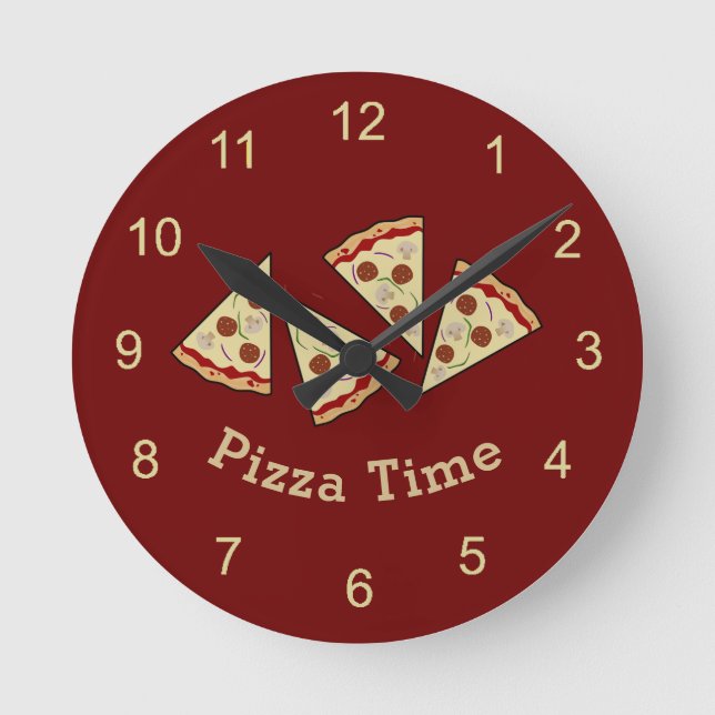Relógio de Parede Fatias de Pizza (Frente)