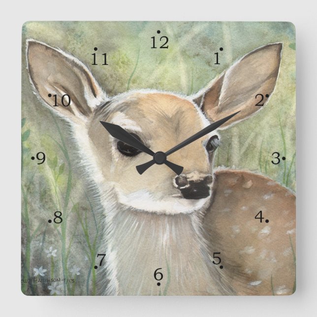 Relógio de Parede Fawn Baby Deer (Frente)