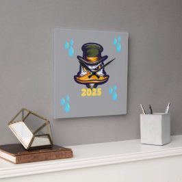 relógio de parede feliz do novo ano 2025