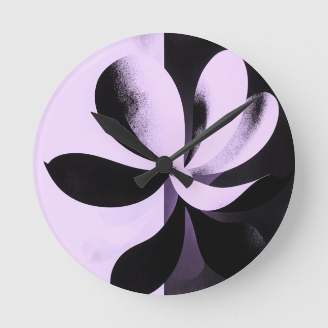 Relógio de Parede Floral Abstrato Minimalista (Frente)