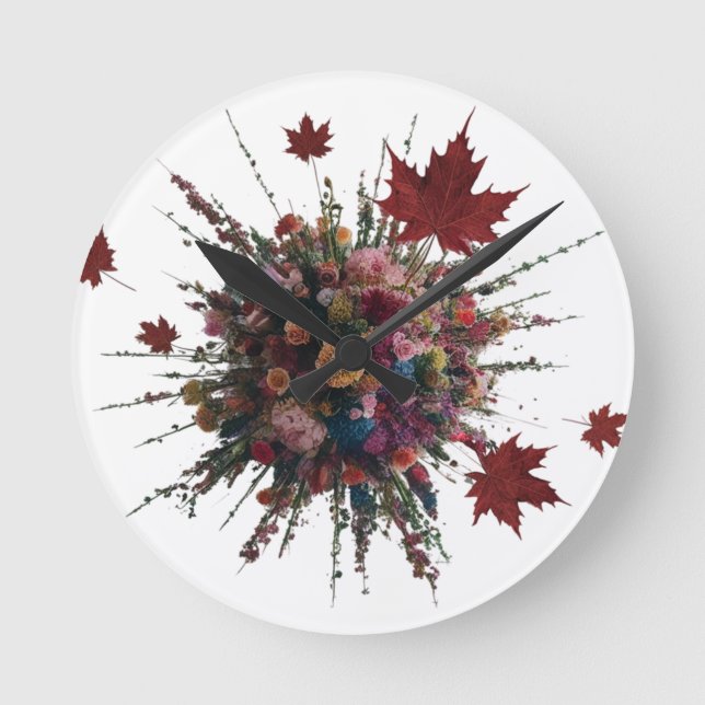 Relógio de Parede Floral Artístico - Moderno Vibra (Frente)