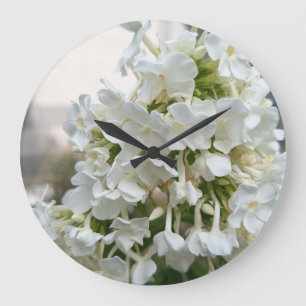 Relógio de Parede Floral Elegante Flor de Branca