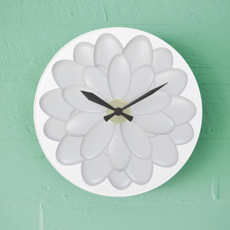 Relógio de Parede Floral Floral da Flor Branca Mod