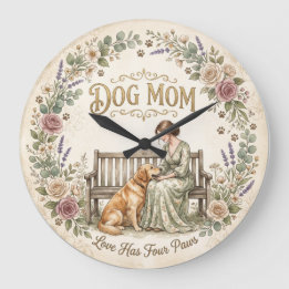 Relógio de Parede Floral Mãe de Cachorro