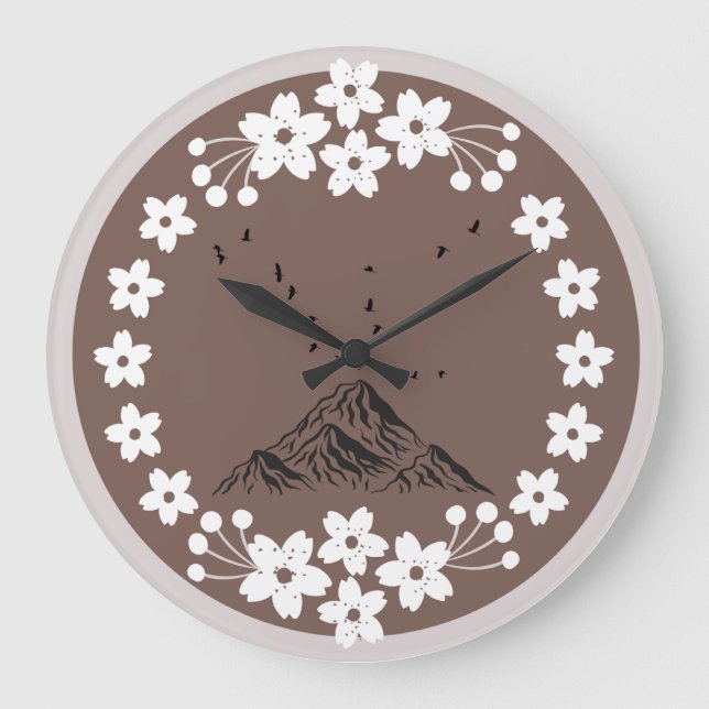 Relógio de Parede Floral Mountain | Casa Minimalis (Frente)